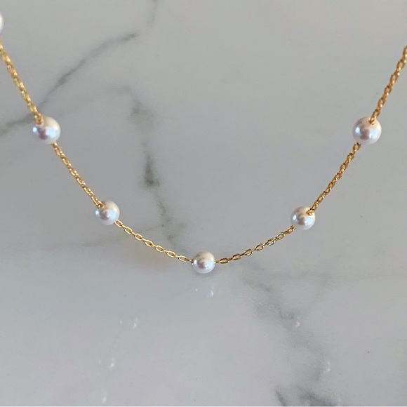 Pearl necklace, pearl choker, layered necklace - Picture 6 of 9